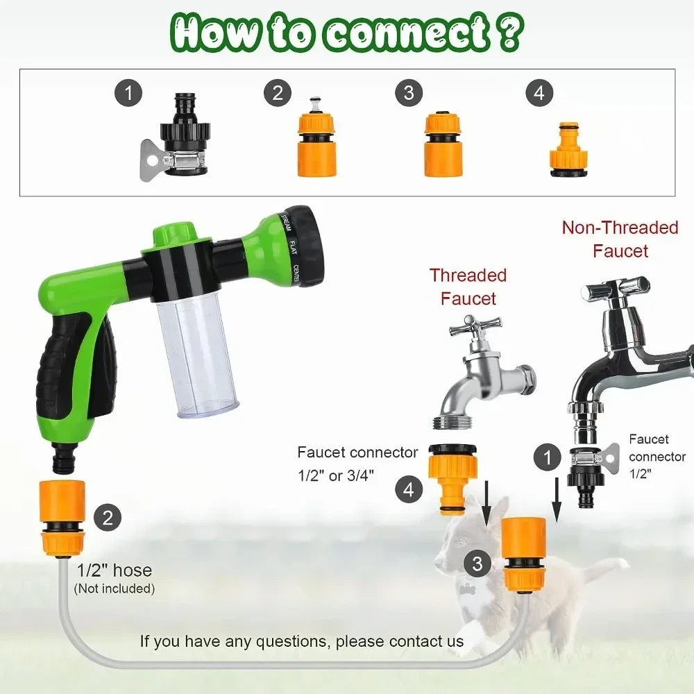Dog Shower Sprayer 8-in-1